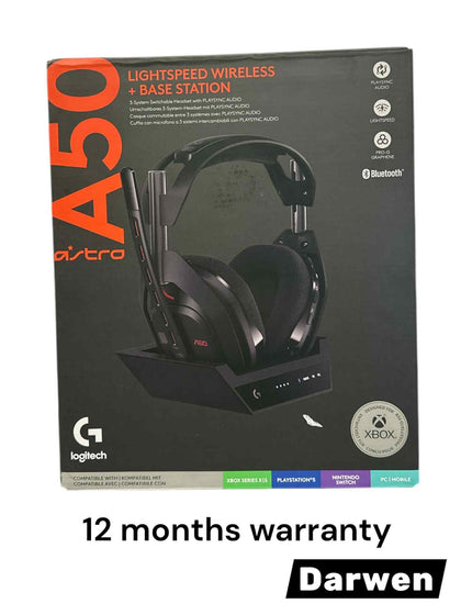 Logitech G Astro A50 LIGHTSPEED Wireless Gaming Headset + Base Station (Gen 5), PRO-G GRAPHENE, 3-System Switching, USB-C
