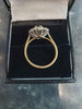 18ct - Yellow Gold Ring with Blue and Clear Stones  - Size L