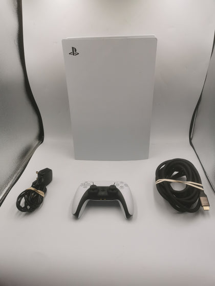Playstation 5 Digital Edition Console, 825GB, White, Discounted with 1 ccontroller and power cable
