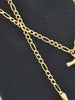 Yellow Gold 3 in 1 Figaro Vintage Style Necklace With T bar & SIS Heart Pendant - 3.81 Grams - 18" Long