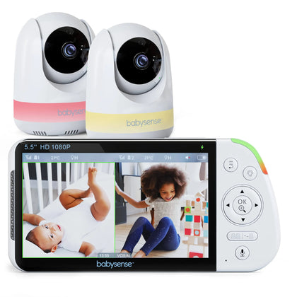 Babysense 5.5” 1080P Full HD Split-Screen Baby Monitor - Boxed.