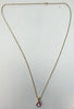 24" 9ct yellow gold belcher chain with pink pendant
