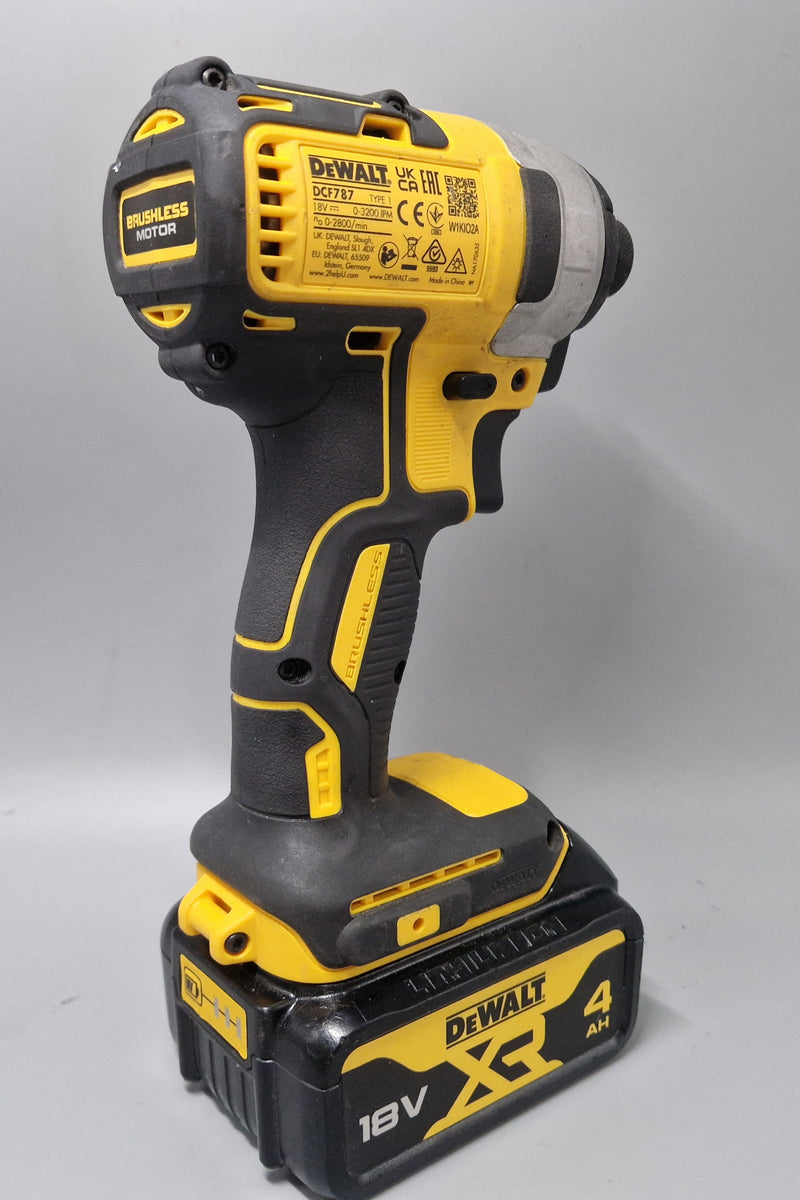 Dewalt DCF787 Cordless Brushless Impact Driver with 2x 4.0ah batteries ...