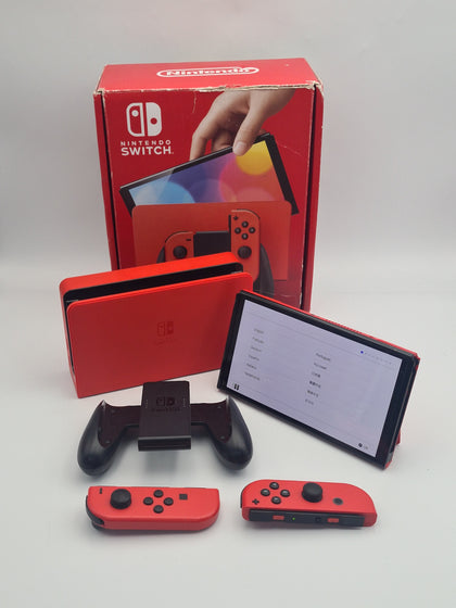 Nintendo switch OLED 64GB red gaming console with joy-cons, charger, Dock and cradle BOXED