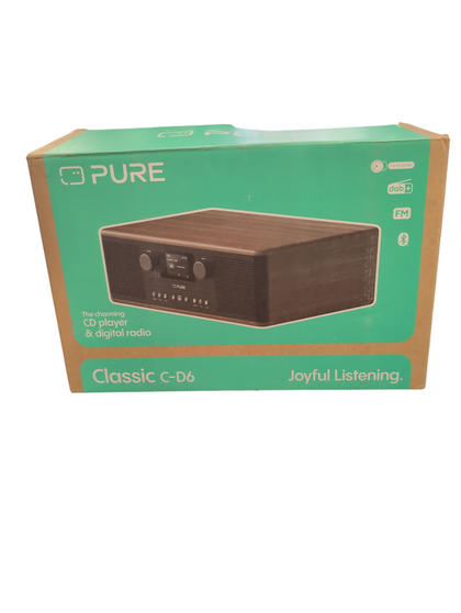 Pure Classic C-D6 Music System (CD Player, DAB+/FM, Bluetooth, AUX, USB) | Black | China