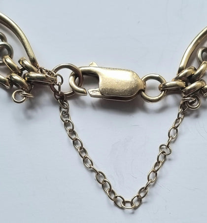 9ct Gold Bracelet with Safety Chain