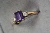 9ct Gold Amethyst Ring Size N