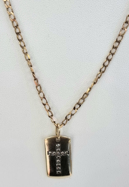 9ct Gold Chain With Diamond Pendant 21