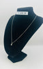 9CT WHITE GOLD, 375 HALLMARKED, 20’’ CHAIN W/ STONE, 3.86G, BOXED