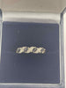 9ct gold ring with clear and black stones