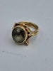 18ct Gold Ladies Ring with Natural Rutilated Quartz – Size Q – 10.0g Statement Piece