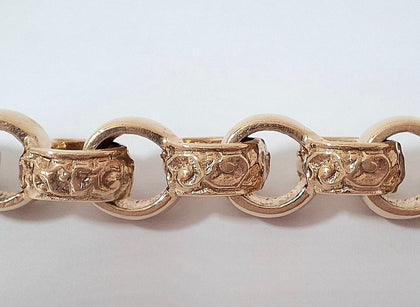 9 Carat Gold Belcher Babies Patterned Bracelet