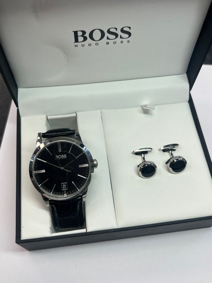 HUGO BOSS WATCH AND CUFFLINKS SET