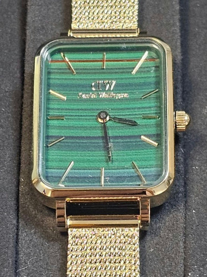 Daniel Wellington Quadro Pressed Evergold Green Womens' Watch