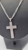 925 Sterling Silver Curb Chain Necklace With CZ Cross - 20.60 Grams - 24" Long **BRAND NEW**