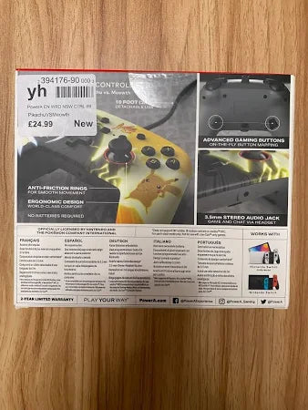 Powera Enhanced Wired Controller For Nintendo Switch -pokémon:pikachu
