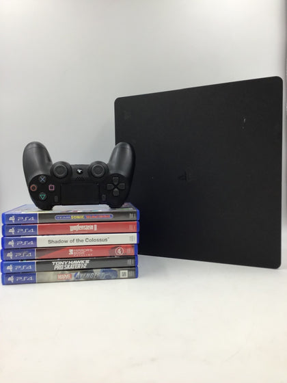 Playstation 4 Slim 500GB Console - Black (Comes with 6 Games).