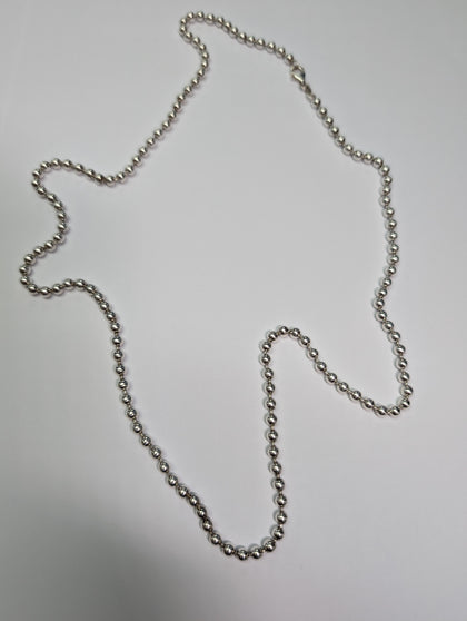 Silver Beaded 27” Necklace