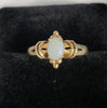 9ct Yellow Gold Ring With White Stone - 1.94G - Size P - Hallmarked