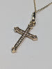 ABELINI 9CT GOLD DIAMOND CROSS & 9CT GOLD CHAIN BOXED PRESTON STORE