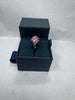 2.4g 9ct White Gold Ring with Pink Stones - Size R - **Hallmarked**