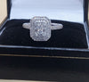 Stunning 18ct White gold Ring With Clear Stones - 3.49G - Size J - Hallmarked