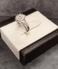 9ct White Gold Twist Cluster Diamond Ring Size - M