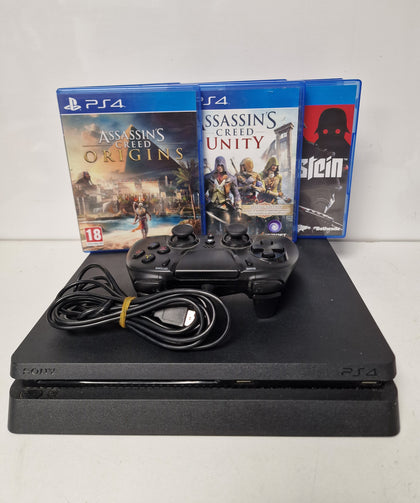 ** Sale ** Sony Playstation 4 500GB Slim Console - Black & 3 Games P{ackage