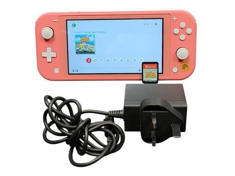 Animal Crossing Nintendo Switch Lite Bundle - Coral Pink **Unboxed**
