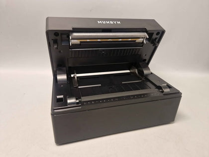 MUNBYN Thermal Shipping Label Printer with Bluetooth and USB Connectivity and box of labels, ready to go