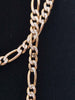 9ct Yellow Gold 3-In-1 Figaro Chain Necklace With CZ Stones - 9.07 Grams - 18" Long