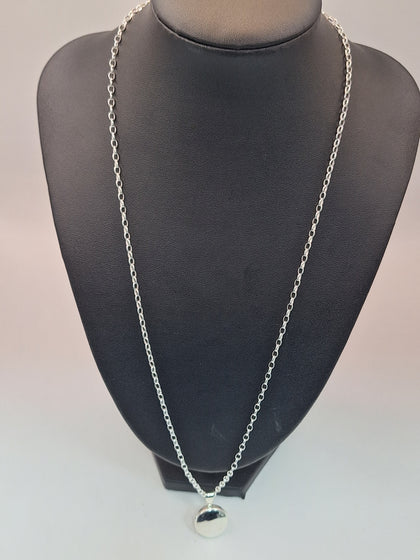 new other silver chain with locket 925, weight 10.3g ,lenght 24