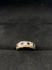 9ct Gold Ring With Blue And White Pave Set Stones