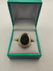 9CT Gold Hematite Ring Size Q Grams 6.44