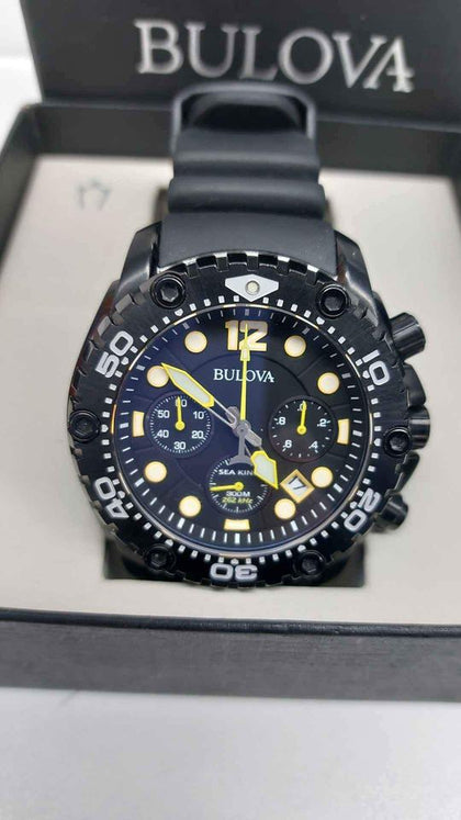 Bulova Sea King 98B243 Bulky Divers Style Quartz Watch - Chronograph - Boxed With Rubber Strap