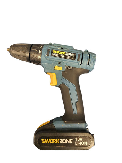 Workzone 18v li-ion cordless drill with charger