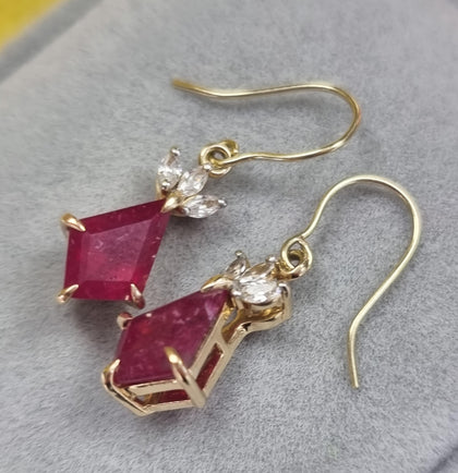 9ct Gold Ruby Earrings