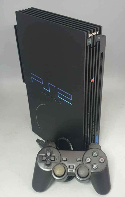 Playstation 2 Console, Black, Discounted, with network adapter, leads and one controller
