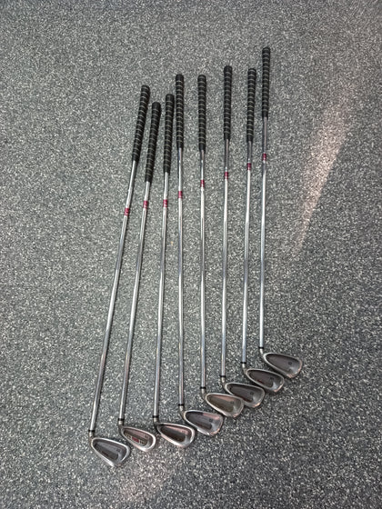 Wilson Deep Red Irons 3-9, P Wedge, Wilson Red Putter & Others (See Description) TaylorMade Dry Pocket Bag - Blue & Black