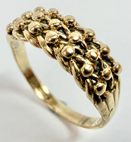 9ct yellow gold keeper ring size P 1/2