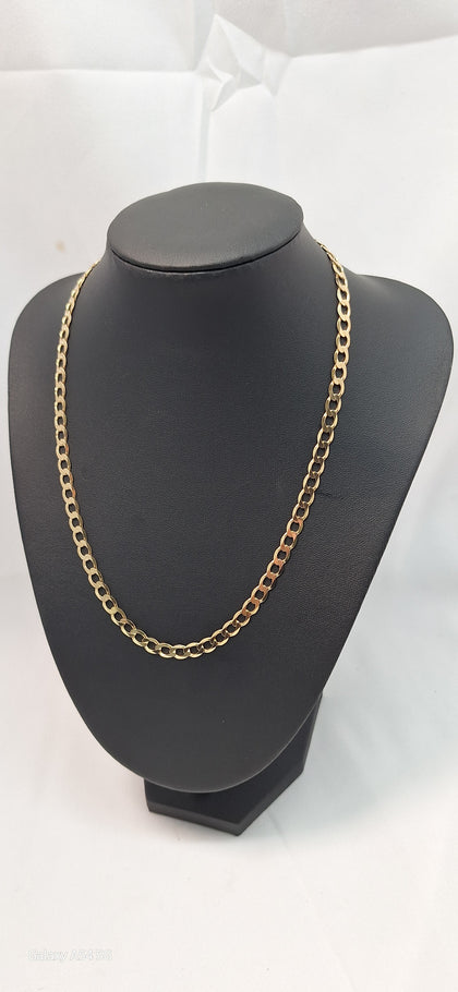 9ct Yellow Gold Curb Chain Necklace - 12.12 Grams - 18