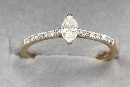 18ct gold diamond ring 0.34ct Q