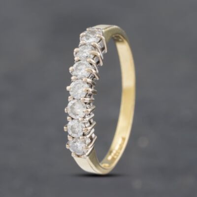 9k Yellow Gold 7 Stone Diamond Eternity Ring – 0.50 ct