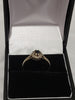 9ct Yellow Gold Ring with Clear & Blue Stones - Size N - 1.68g