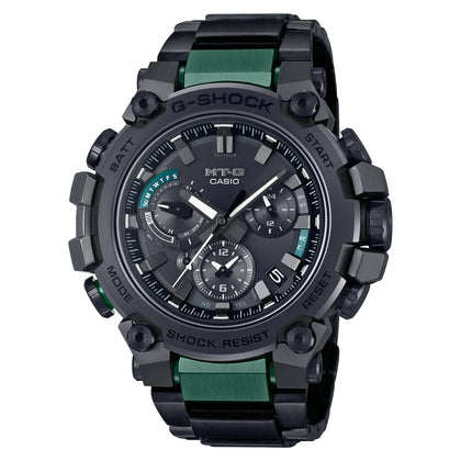 Casio G-Shock MTG-B3000B-1A Men's Black & Green Stainless Steel Watch