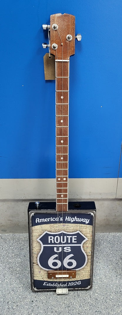 Handmade 3 string cigar box guitar (Route 66)