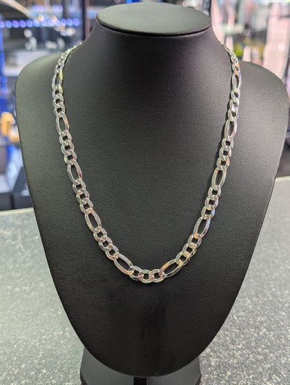 Brand New Silver Figaro Chain