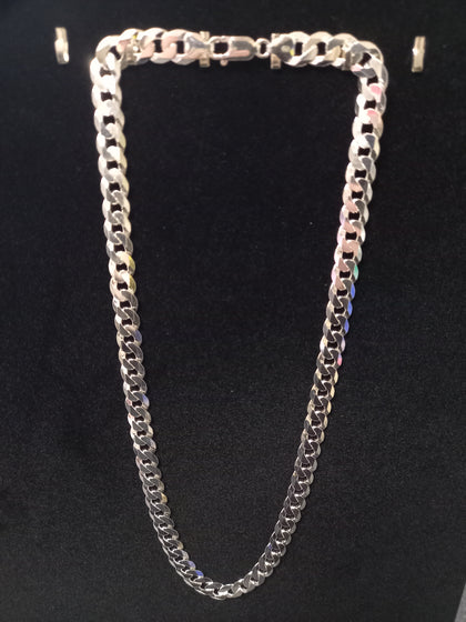 Men's Sterling Silver Flat Curb Chain 22''