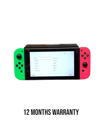 Nintendo Switch V2 with Pink and Green Joycons
