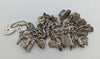 Silver Sterling 925, Multiple Charm Bracelet, 7" to 9", 95.6Grams
